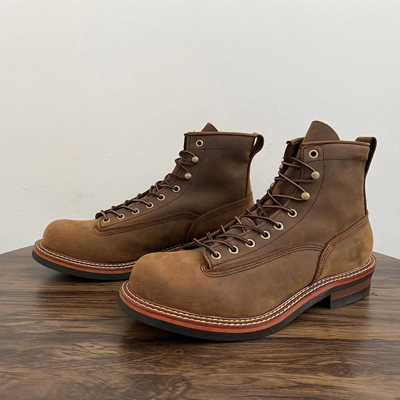 Tools Work - Vintage Britische Männer Stiefeletten Handgemachte Hohe