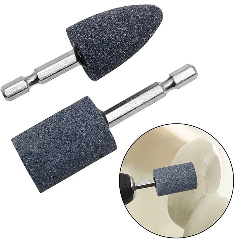 Sharpening Stone Whetstone - 2-teiliges Schleifscheiben-Set mit Sechskantschaft, Metallpolier- und