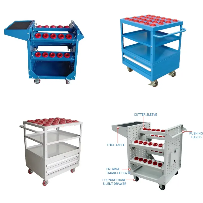 Tools Trolley For Workshop - Robuster Werkstatt-CNC-Werkzeughalter-Aufbewahrungswagen mit CNC-Werkzeughalter BT30/40/50/60 HSK40/63/80/100