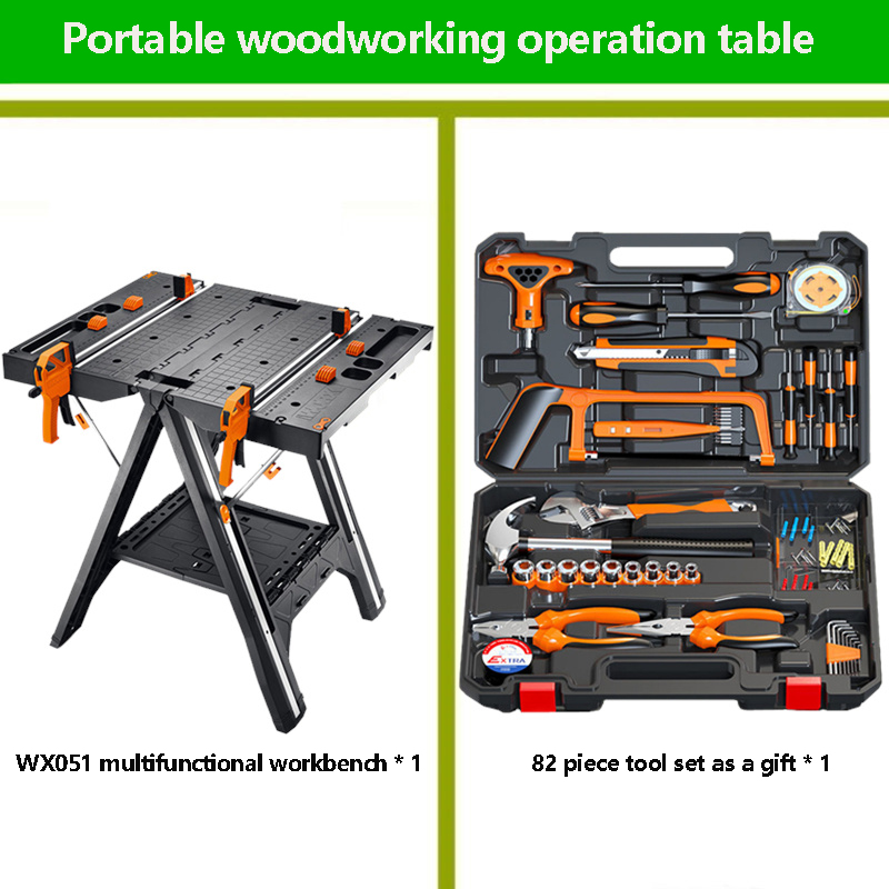 Workbench Portable Fold - WX051 Mobile tragbare Holzbearbeitungs-Tischkreissäge, multifunktionale Werkbank,
