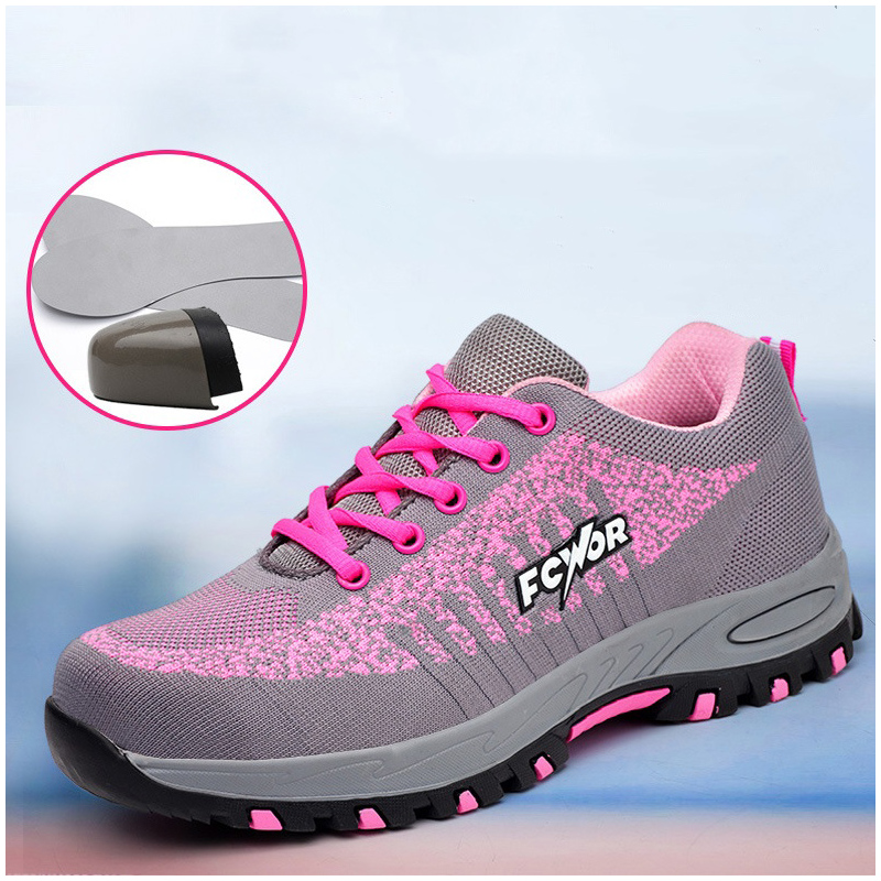 Tools Work - Damen-Sicherheitsschuhe in Pink, atmungsaktiv, mit Stahlkappe,