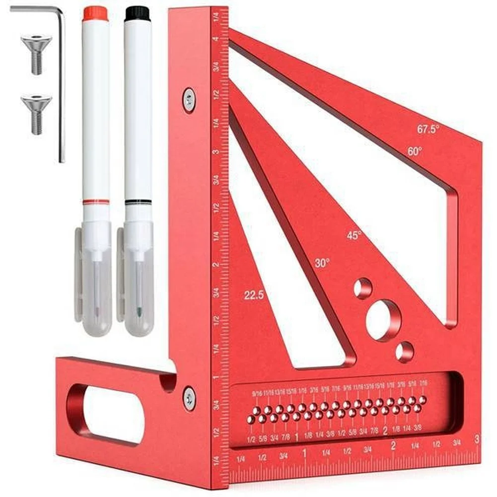Marking Tools In Workshop - Roter 3D-Multifunktions-Winkelmesser für Werkstatt-Layout-Markierung 22,5 30