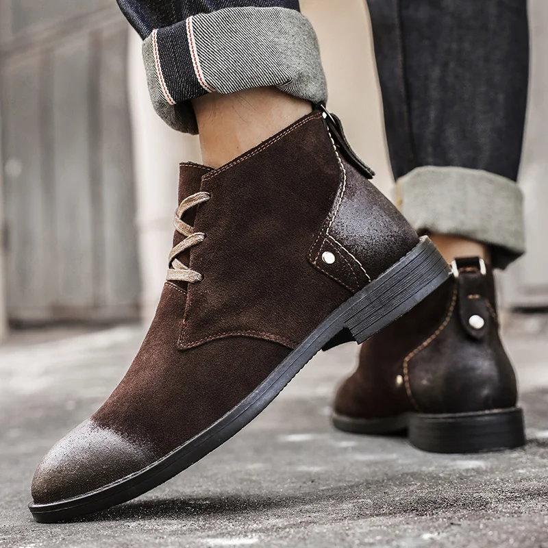 Neue Kuh Wildleder Stiefelette – Tools Work Bewertung und Preis