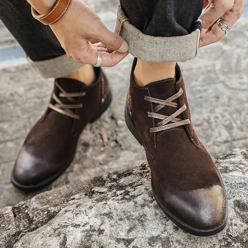 Neue Kuh Wildleder Stiefelette – Tools Work Bewertung und Preis